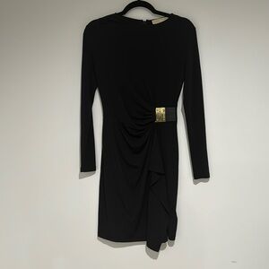 Michael Kors Black Dress with Gold Buckle